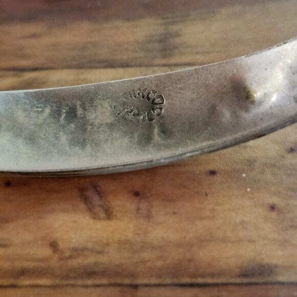 5 Vtg Taxco Mexico Sterling Silver Mother of Pearl Inlay Hinged Cuff Bracelet - Picture 10 of 15